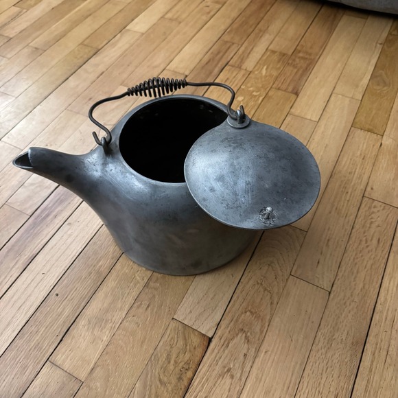 Vintage Aluminum Tea Kettle Stove Top Camping Rustic Farmhouse Decor - Picture 4 of 12